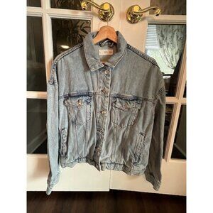 MANGO Oversized Light Denim Jacket Size S/M